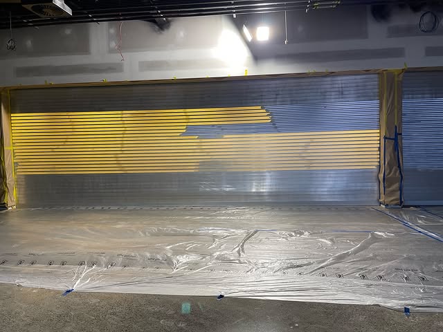 industrial roller door spray painting
